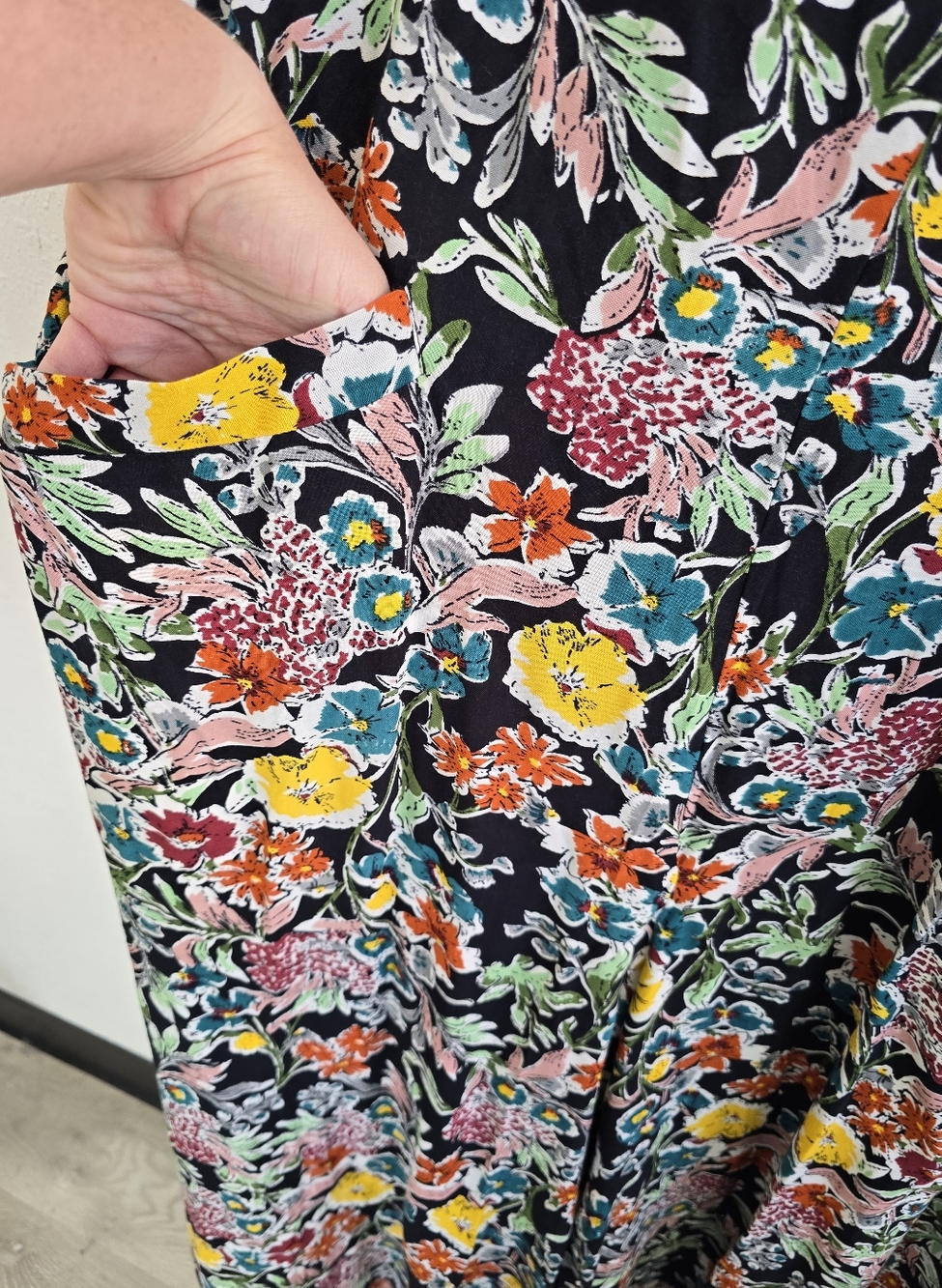 Natural Life NWT Chelsea Cotton Jumpsuit Floral Wide Leg Jumpsuit Romper Boho XL - Picture 6 of 8